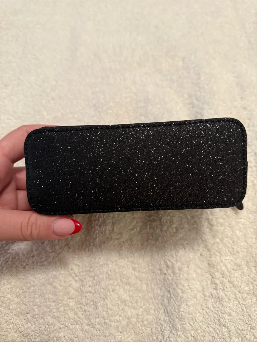 kate spade Black Glitter Mini Cosmetic Pouch